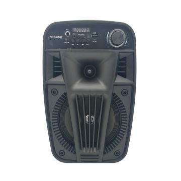 Boxa Activa Portabila Bluetooth, Soundvox™ ZQS-6107, 20 W, USB, TF/SD Card, Aux, Radio FM, Lumini, Neagra