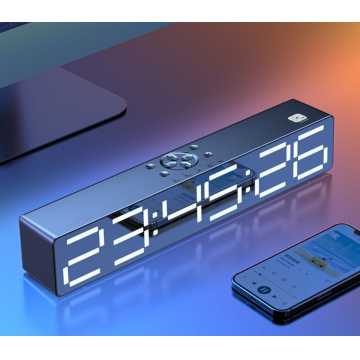 Boxa Portabila, Bluetooth cu Ceas Digital ,ceas si alarma incorporata, cititor de card si conectivitate Bluetooth( Alarma Trezire, Lumina de Noapte )