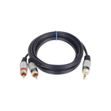 Cablu RCA-Jack 3.5 stereo 1.5 m conectori auriți high quality Vitalco Cablu RCA-Jack 3.5 stereo 1.5 m conectori auriți high quality Vitalco
