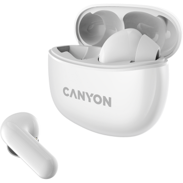 Canyon Casti True Wireless Canyon TWS-5, Bluetooth, In-Ear, Microfon, Alb