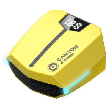 Canyon Casti True Wireless Gaming Canyon Doublebee GTWS-2, Galben, CND-GTWS2Y