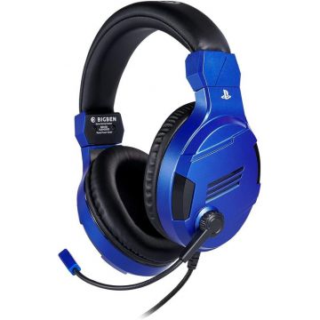 Casca Gaming Stereo BigBen Headset Licenta Sony Playstation 4, PC, Jack 3.5mm, Cablu 1.2m (Albastru)