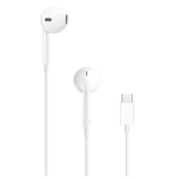 Casti Stereo Apple EarPods MTJY3ZM/A, USB Type-C, In-Ear, Microfon (Alb)