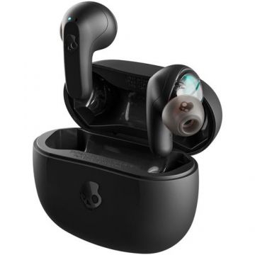 Casti True Wireless Skullcandy Rail, Bluetooth, In-Ear, Microfon (Negru)