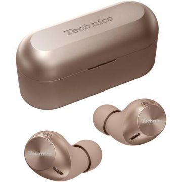 Casti True Wireless Technics EAH-AZ40M2ES, Bluetooth, Hybrid Noise Cancelling, Multipoint, Alexa built-in, Autonomie 24 ore (Roz/Auriu)