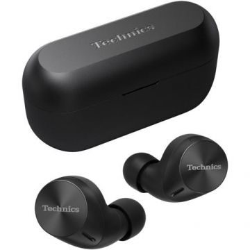 Casti True Wireless Technics EAH-AZ60M2EK, Bluetooth Multipoint, Hybrid Noise Cancelling, Alexa built-in, JustMyVoice, Autonomie 25 ore (Negru)