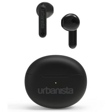 Casti True Wireless Urbanista Austin, Bluetooth, Microfon, control tactil, Waterproof IPX4, 5 ore Autonomie (Negru)