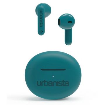 Casti True Wireless Urbanista Austin, Bluetooth, Microfon, control tactil, Waterproof IPX4, 5 ore Autonomie (Verde)