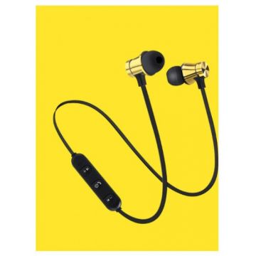 Casti Wireless Bluetooth Sport BT4, Waterproof, Tip In-Ear Headset, Microfon Incorporat, Auriu