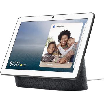 Google Boxa inteligenta Google Nest Hub Max, HD touchscreen 10, Camera wide 6.5 MP, Difuzoare stereo, Wi-Fi, Negru