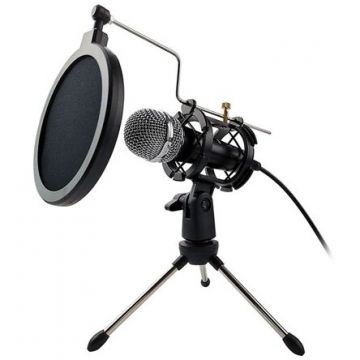 Kit Gaming Microfon + Filtru Pop + Mini Trepied Negru Kit Gaming Microfon + Filtru Pop + Mini Trepied Negru