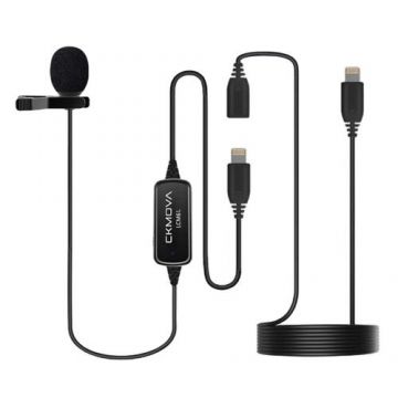Microfon lavaliera CKMOVA LCM6L, Lightning, Negru Microfon lavaliera CKMOVA LCM6L, Lightning, Negru