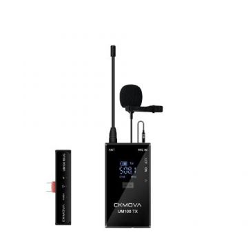 Microfon lavaliera wireless USB-C CKMOVA UM100 Kit3, Negru