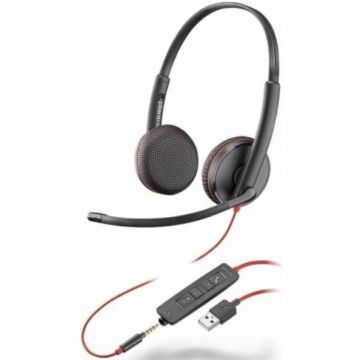 POLY Casti cu Microfon Poly Blackwire C3225 USB-A, Negre