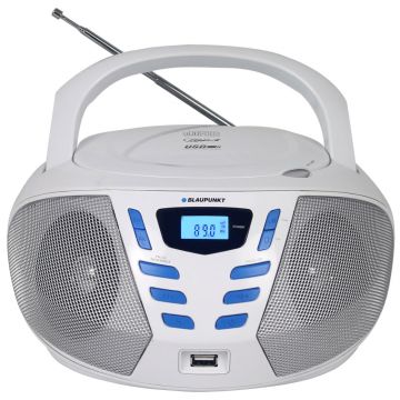 Radio CD portabil Blaupunkt Boombox BB7WH, FM, USB, Alb