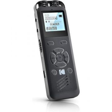 Reportofon Kodak VRC250, 8GB, MP3, Acumulator incorporat, Negru