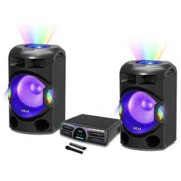 Sistem Audio DJ Dual Y3 Bluetooth Microfon Radio FM Telecomanda Efecte de Lumina LED 400W RMS Negru