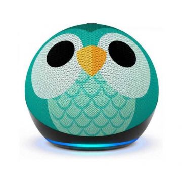 Boxa inteligenta Amazon Echo Dot 5 Kids 2022 Control Parental Wi-Fi Bluetooth, Bufnita (Verde)