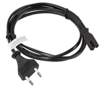 Cablu de alimentare TV / radiocasetofon, lungime 1.8m, Lanberg 40980, Euro, CEE 7/16 la IEC 320 C7, 2 pini, 10A, negru