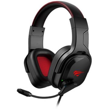 Casti Gamenote H2022U, microfon, conectori: 3.5 si USB, Driver 50mm, Lungime cablu 2m, iluminat RGB, Negru