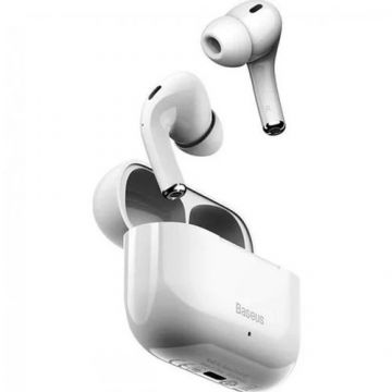 Casti True Wireless Baseus Encok W3 TWS, Bluetooth, Microfon (Alb)