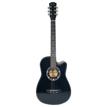 Chitara clasica din lemn IdeallStore®, Cutaway Country Black, 95 cm, negru