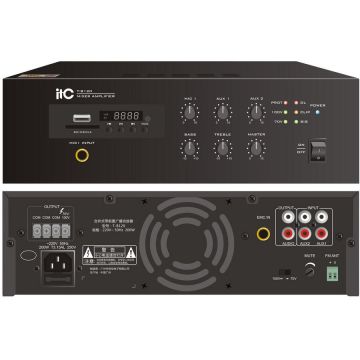 ITC Mini amplificator ITC T-B240, pentru sisteme de Public Address, 240 W, MP3, functie de memorie-oprire, ecran LCD, Bluetooth