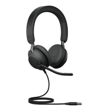 Jabra Casti Call Center Jabra Evolve2 40 SE, USB-A, stereo, microfon, Negru