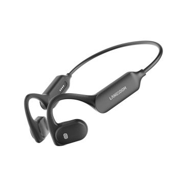 Langsdom Casti wireless open ear pentru sport, AirWave, cu microfon, autonomie 26.5h, rezistenta la apa IPX5, Bluetooth 5.4, negru