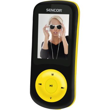 Sencor MP4/MP3 Player Sencor SFP 5870 BYL, LCD 1.8, Radio FM, 8GB Flash (Negru/Galben)