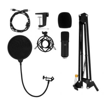 Set Microfon + Accesorii, T'nB, Negru