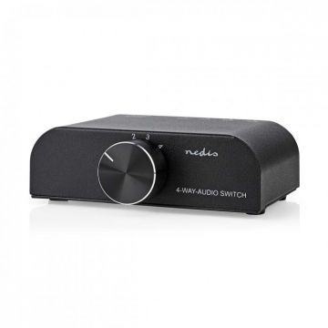 Switch audio analog 4 porturi jack 3.5mm/RCA, Nedis ASWI2424AT