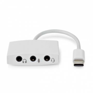 Adaptor USB type C la 3 x jack stereo 3.5mm T-M 0.1m Alb, Nedis CCGB65900WT01