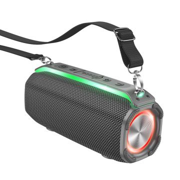 Boxa wireless 10W, curea de umar Hoco HC23, TF, USB, FM, Gri
