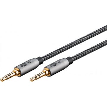 Cablu audio jack stereo 3.5mm T-T 3m brodat, Goobay Plus G65275