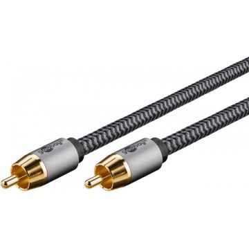 Cablu audio/video mono RCA T-T 3m brodat, Goobay Plus G65297