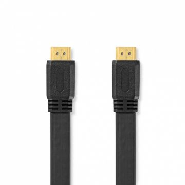 Cablu HDMI cu Ethernet 4K30Hz flat T-T 10m, Nedis CVGL34100BK100