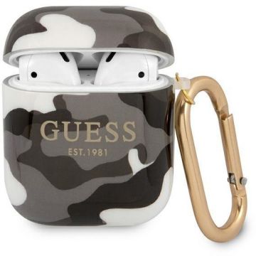 Casca de Telefon GUA2UCAMG Camouflage compatibila cu Apple AirPods 1/2 Negru