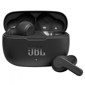 Casti in-ear Bluetooth cu microfon TWS - JBL (Wave 200) - Negru