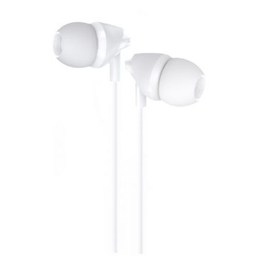 Casti In-Ear cu Microfon, Jack 3.5mm, 1.2m - Usams Plastic EP-39 (US-SJ387) - Alb