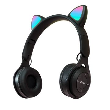 Casti On Ear MRG MY08CAT, Bluetooth, Tip pisica, Negru C764