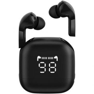 Casti True Wireless Mibro Earbuds 3 Pro, Bluetooth, Display digital, ENC, Waterproof IPX4 (Negru)