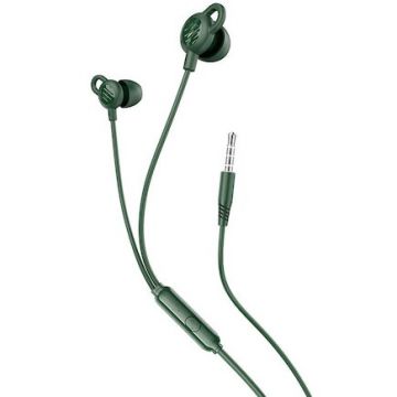 HOCO Casti In-Ear HOCO M89 Comfortable, Cu microfon, 3.5 mm, 1.2m, Somn, Verde
