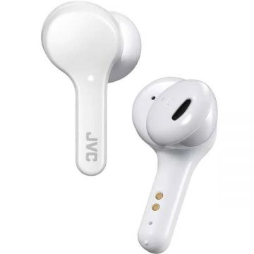 JVC Casti In-Ear JVC HA-A8T-W-U, True Wireless, Bluetooth, Microfon, Autonomie 15 ore, Alb