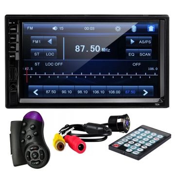 MP5 Player Techstar® 7034, 2DIN, Camera Marsarier, Ecran HD Touch 7 inch, Comenzi Volan, Telecomanda, MirrorLink, Bluetooth 4.2