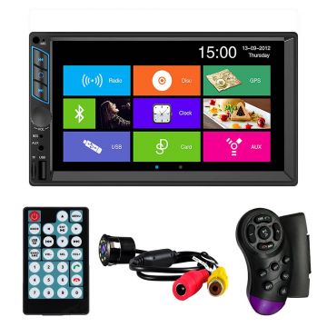 MP5 Player Techstar® 7059, 2DIN, Camera Marsarier, Ecran HD Touch 7 inch, Comenzi Volan, Telecomanda, MirrorLink, Bluetooth 4.2