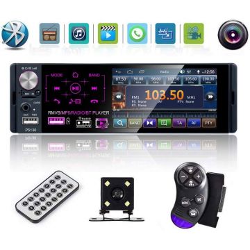 Radio Auto MP5 PLAYER Techstar® 110C SMART 1DIN, cu Display 4.1 inch, Bluetooth, Comenzi pe Volan si Camera Marsarier