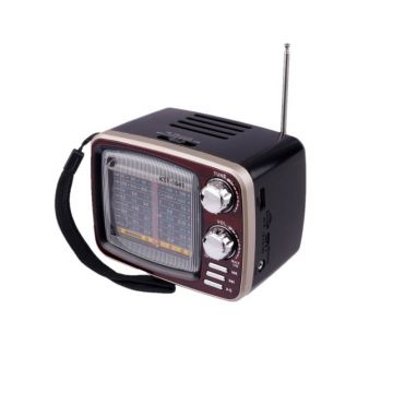 Radio Portabil FM/AM/SW, Bluetooth, Port USB/TF/AUX, Antena Telescopica, Scala Iluminata, Retro TV Box, Rosu