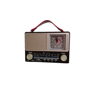 Radio Portabil FM/AM/SW, Bluetooth, Port USB/TF, Lanterna, Antena Telescopica, Ceas, Retro Style, Negru