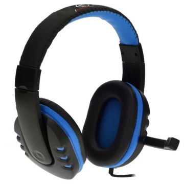 Rebeltec Casti over-ear, cu fir, 100mW, Negru/Albastru